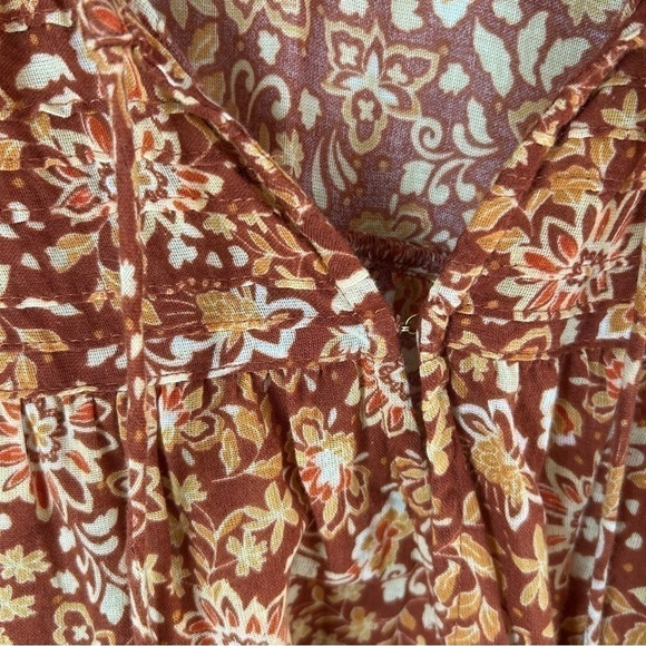 Sundry Evereve Floral Flutter Top, Warm Tones, Cotton, Size 2 - Picture 3 of 7